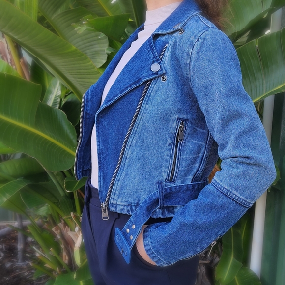 Roxy Denim Biker Jacket XS RRP 140 - Picture 7 of 16